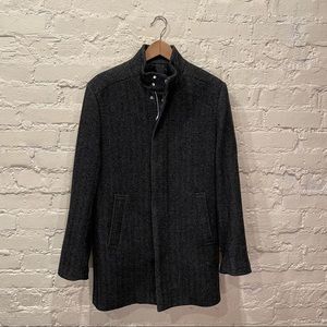 Long Peacoat with Zipper Cuffs